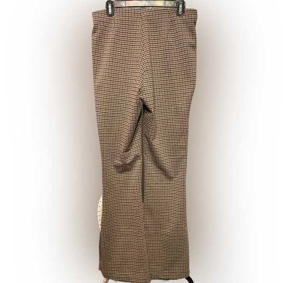 SIMONS, ICONE PAR SIMONS, black and brown plaid flare pants, Size US L - Picture 2 of 4